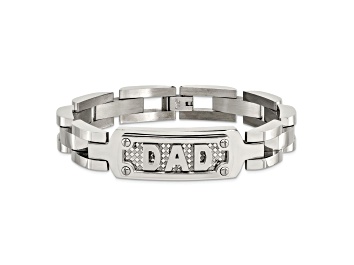 Picture of Stainless Steel Polished and Textured DAD 8.5-inch Bracelet