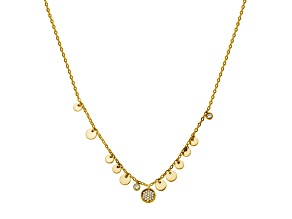 Lab Created White Sapphire 18k Yellow Gold Over Sterling Silver Necklace 0.21ctw