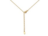 White Lab Created Sapphire 18k Yellow Gold Over Sterling Silver Necklace 0.21ctw
