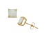 Lab Created Opal Princess Cut 10K Yellow Gold Stud Earrings, 0.88ctw