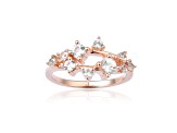 White Sapphire 14K Rose Gold Over Sterling Silver Cluster Ring