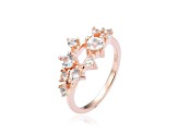 White Sapphire 14K Rose Gold Over Sterling Silver Cluster Ring