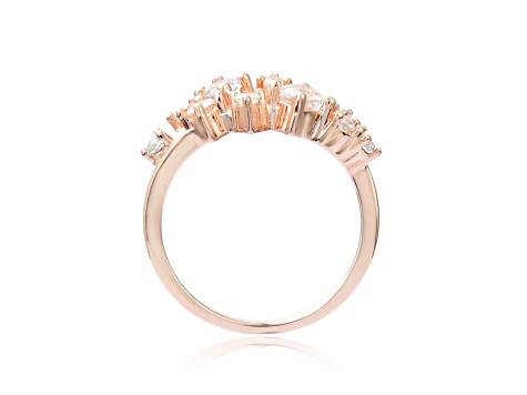 White Sapphire 14K Rose Gold Over Sterling Silver Cluster Ring