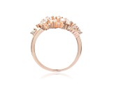 White Sapphire 14K Rose Gold Over Sterling Silver Cluster Ring