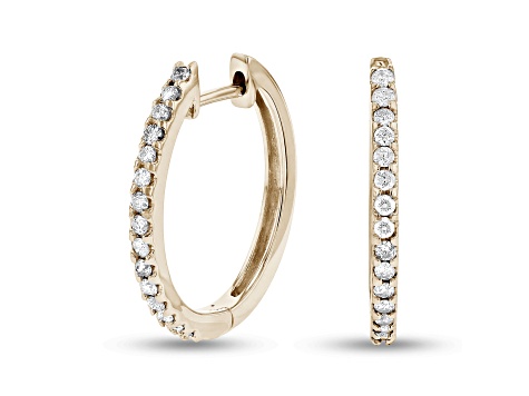 0.50ctw Diamond Hoop Earrings in 14k Yellow Gold