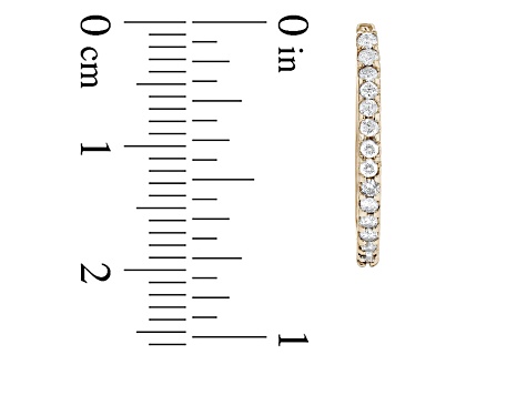 0.50ctw Diamond Hoop Earrings in 14k Yellow Gold