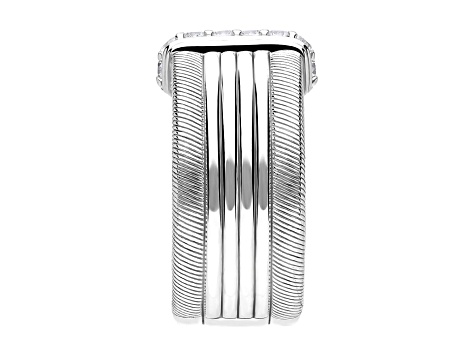 Judith Ripka 0.47ctw Bella Luce® Diamond Simulant Rhodium Over Sterling Silver Wide Band Ring