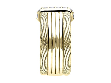 Judith Ripka 0.47ctw Bella Luce® Diamond Simulant 14K Yellow Gold Clad Wide Band Ring