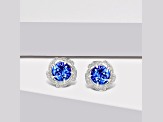 14K White Gold Tanzanite and Diamond Earrings  3.67ctw