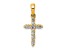 14K Yellow Gold Polished Diamond Cross Pendant