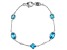 Judith Ripka 7ctw Oval Blue Bella Luce Diamond Simulant Rhodium Over Silver Station Bracelet