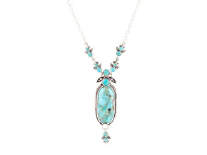 Barse Jewelry Blue Turquoise Emile Sterling Silver Pendant With Chain