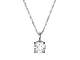 White Cubic Zirconia Platinum Over Sterling Silver April Birthstone Pendant With Chain 6.71ctw