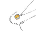 Yellow And White Cubic Zirconia Platinum Over Silver November Birthstone Pendant With Chain 7.10ctw