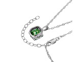 Green And White Cubic Zirconia Platinum Over Silver May Birthstone Pendant With Chain 5.23ctw