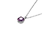 Purple And White Cubic Zirconia Platinum Over Silver February Birthstone Pendant With Chain 5.81ctw