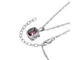 Purple And White Cubic Zirconia Platinum Over Silver February Birthstone Pendant With Chain 5.81ctw