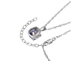 Blue And White Cubic Zirconia Platinum Over Silver December Birthstone Pendant With Chain 6.72ctw