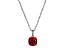 Lab Created Ruby And Diamond Simulant Platinum Over Silver July Birthstone Pendant 4.42ctw