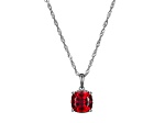 Lab Created Ruby And Diamond Simulant Platinum Over Silver July Birthstone Pendant 4.42ctw