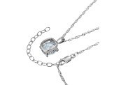 Lab Created Blue Spinel And Dia Simulant Platinum Over Silver March Birthstone Pendant 3.79ctw