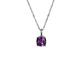 Lab Alexandrite Sapphire And Cubic Zirconia Platinum Over Silver June Birthstone Pendant 8.14ctw