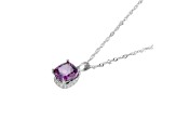 Lab Alexandrite Sapphire And Cubic Zirconia Platinum Over Silver June Birthstone Pendant 8.14ctw