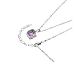 Lab Alexandrite Sapphire And Cubic Zirconia Platinum Over Silver June Birthstone Pendant 8.14ctw