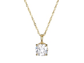 White Cubic Zirconia 18k Yellow Gold Over Sterling Silver April Birthstone Pendant 6.71ctw