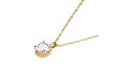 White Cubic Zirconia 18k Yellow Gold Over Sterling Silver April Birthstone Pendant 6.71ctw