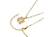 White Cubic Zirconia 18k Yellow Gold Over Sterling Silver April Birthstone Pendant 6.71ctw