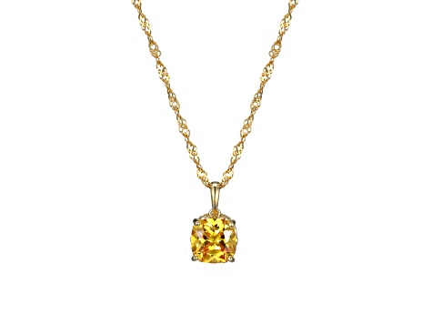 Yellow And White Cubic Zirconia 18k Yellow Gold Over Silver November Birthstone Pendant 7.10ctw