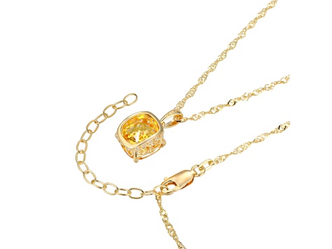 Yellow And White Cubic Zirconia 18k Yellow Gold Over Silver November Birthstone Pendant 7.10ctw