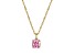 Pink And White Cubic Zirconia 18k Yellow Gold Over Silver October Birthstone Pendant 7.12ctw