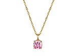 Pink And White Cubic Zirconia 18k Yellow Gold Over Silver October Birthstone Pendant 7.12ctw