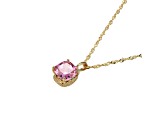 Pink And White Cubic Zirconia 18k Yellow Gold Over Silver October Birthstone Pendant 7.12ctw