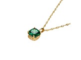 Green And White Cubic Zirconia 18k Yellow Gold Over Silver May Birthstone Pendant With Chain 5.23ctw