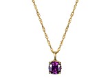 Purple And White Cubic Zirconia 18k Yellow Gold Over Silver February Birthstone Pendant 5.81ctw