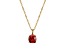 Red And White Cubic Zirconia 18k Yellow Gold Over Silver January Birthstone Pendant 7.23ctw