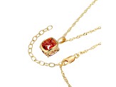 Red And White Cubic Zirconia 18k Yellow Gold Over Silver January Birthstone Pendant 7.23ctw