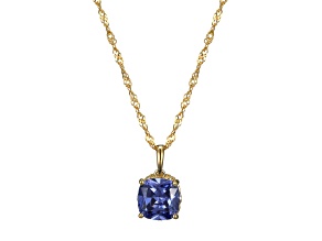 Blue And White Cubic Zirconia 18k Yellow Gold Over Silver December Birthstone Pendant 6.72ctw