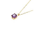 Lab Alexandrite Sapphire And CZ 18k Yellow Gold Over Silver June Birthstone Pendant 8.14ctw