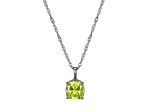 Green And White Cubic Zirconia Platinum Over Silver August Birthstone Pendant With Chain 6.98ctw