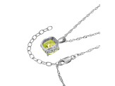 Green And White Cubic Zirconia Platinum Over Silver August Birthstone Pendant With Chain 6.98ctw