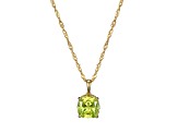 Green And White Cubic Zirconia 18k Yellow Gold Over Silver August Birthstone Pendant 6.98ctw