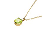 Green And White Cubic Zirconia 18k Yellow Gold Over Silver August Birthstone Pendant 6.98ctw