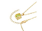 Green And White Cubic Zirconia 18k Yellow Gold Over Silver August Birthstone Pendant 6.98ctw