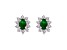 1.00ctw Emerald and Diamond Earrings in 14k White Gold