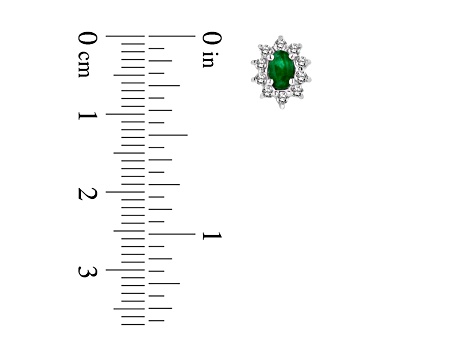 1.00ctw Emerald and Diamond Earrings in 14k White Gold