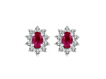 0.70ctw Ruby and Diamond Earrings in 14k White Gold